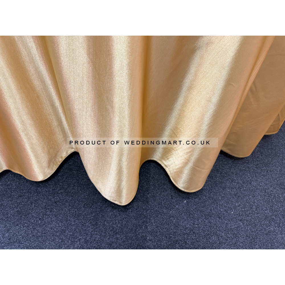 120 inch Heavy Duty Round Satin Table Cloth - Gold